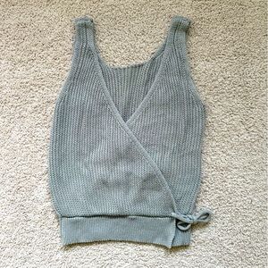 Army Green Sweater Tank Top
